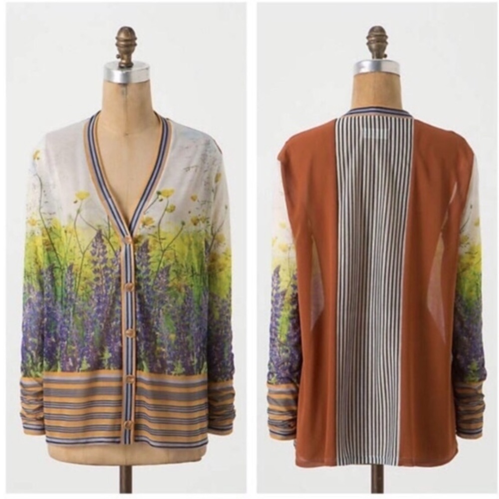 Anthropologie Dream Daily Floral Cardigan Medium